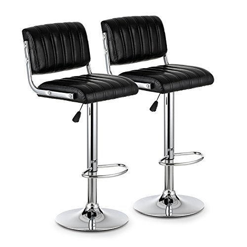IKayaa Ensemble de 2 tabourets de bar pivotants en cuir moderne en cuir Comptoir pneumatique  hauteur rglable Chaises de bar Heavy Duty 0
