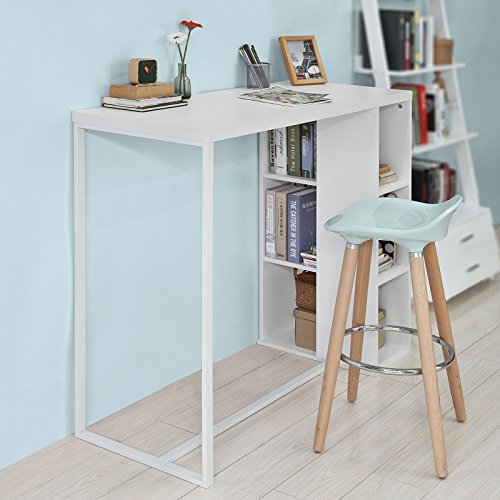 SoBuy-FWT39-W-Table-Haute-de-Bar-Table-de-Bar-Mange-Debout-Cuisine-avec-3-tagres-de-Rangements--Blanc-0-2