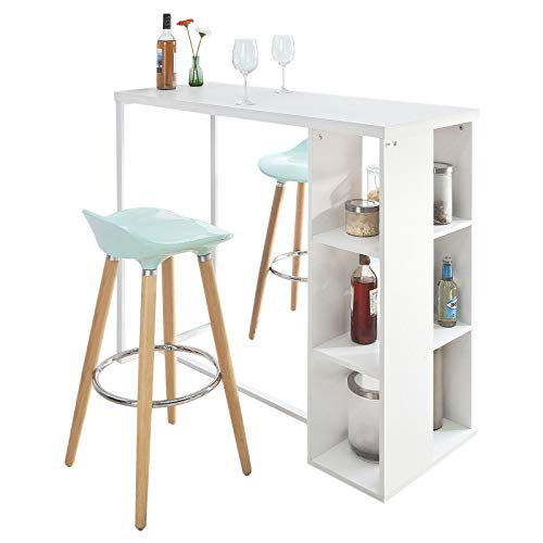 SoBuy-FWT39-W-Table-Haute-de-Bar-Table-de-Bar-Mange-Debout-Cuisine-avec-3-tagres-de-Rangements--Blanc-0
