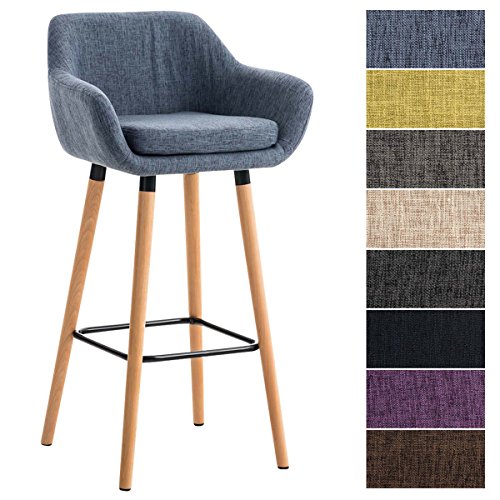 CLP-Tabouret-de-Bar-Grant-Tissu-Design-Scandinave-I-Tabouret-de-Bar-Industriel-Dossier-et-Accoudoirs-I-Chaise-de-Bar-Ergonomique-Pieds-en-Bois-Repose-Pied-I-Couleur-0