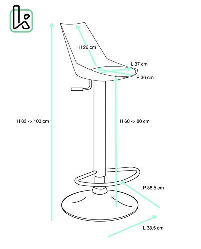 KAYELLES-Lot-de-2-tabourets-de-Bar-Moderne--chaises-de-Bar-rglables-Cuisine-Sono-0-0
