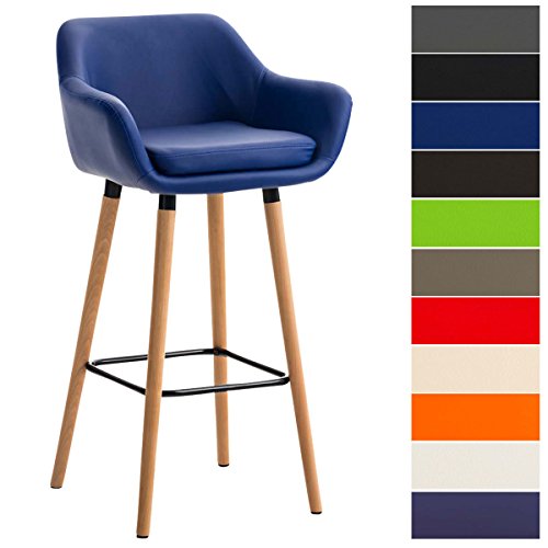 CLP-Tabouret-de-Bar-Grant-Similicuir-Chaise-Haute-de-Bar-Confortable-Design-Scandinave-Tabouret-de-Bar-Industriel-avec-Dossier-et-Accoudoir-Couleur-0