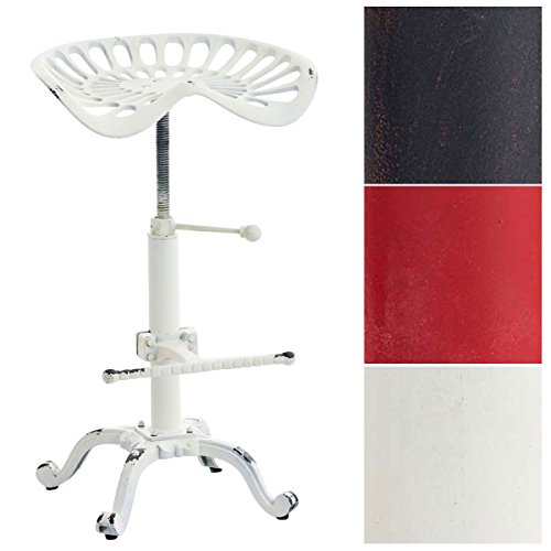 CLP-Tabouret-de-Bar-Industriel-Butch-I-Sige-en-Fer-Forg-Pieds-en-Mtal-I-Chaise-de-Bar-Ergonomique-Hauteur-Rglable-I-Repose-Pied-Ajustable-Couleur-0