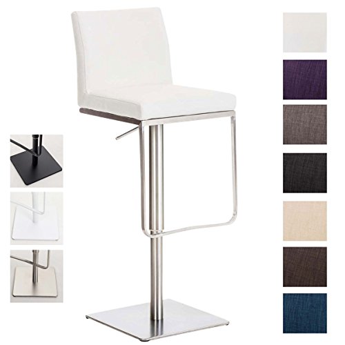 CLP-Tabouret-de-Bar-Panama-Tissu-Rglable-en-Hauteur-I-Chaise-Haute-de-Bar-Dossier-Repose-Pied-I-Chaise-Ergonomique-I-Couleur-0