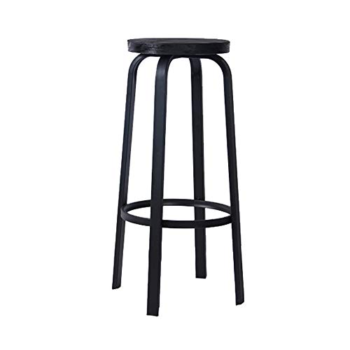MEIDUO-Chaises-Chaise-de-Bar-Noire-Fer-Forg-Tabouret-de-Bar-Comptoir-de-Rception-Sige-Rond-en-Bois-Massif-Chaise-Haute-de-Cuisine-Familiale-607080-cm-0