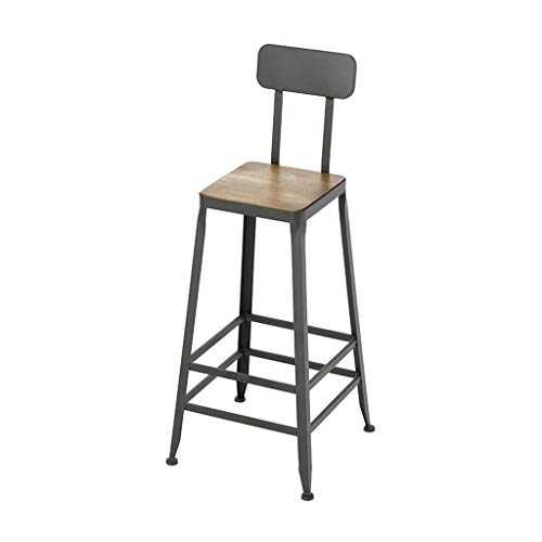 Tabourets-de-Bar-ModernesChaise-de-caf-en-Fer-Coussin-carr-en-Bois-Massif-Capacit-de-Charge-150-kg-Convient-pour-la-Salle-de-Loisirs-Restaurant-Noir-44--44--101cm-0