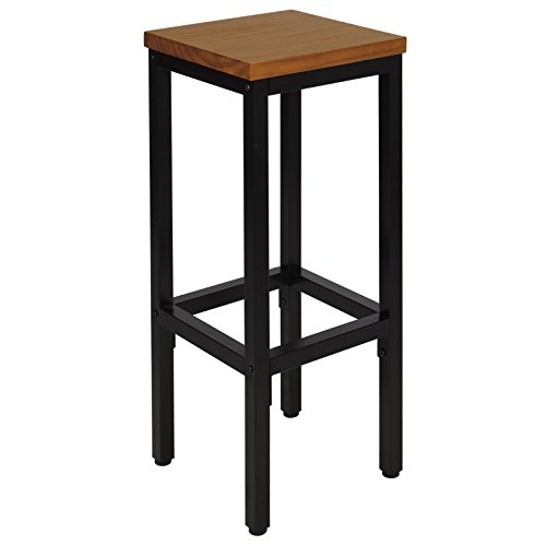WOLTU-1-X-Tabouret-de-Bar-Tabouret-Bistro-Structure-en-Acier-Stable-Surface-de-Bout-en-Bois-MassifChne-BH86hei-0