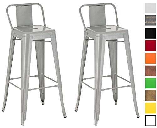 CLP-Lot-de-2-Tabourets-de-Bar-Mason-I-Tabouret-de-Bar-Industriel-en-Mtal-avec-Repose-Pied-I-Chaise-Haute-de-Bar-Hauteur-Assise-77-cm-I-Couleur-0
