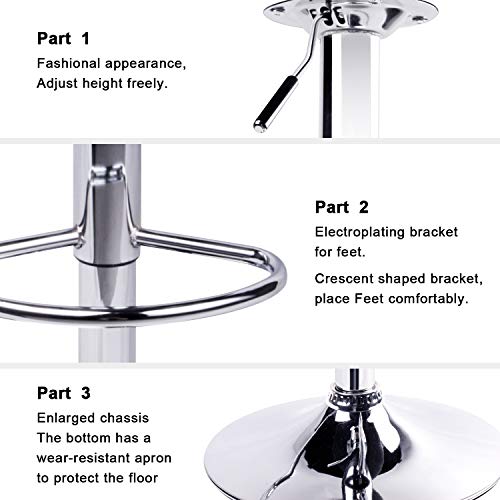 Leader-Accessories-Lot-de-2-Tabourets-de-BarDouble-Couture--laiguilleTabouret-pivotant-Rglable-et-Adjustable-pour-Bar-Comptoir-ou-Cuisine-Noir-0-1