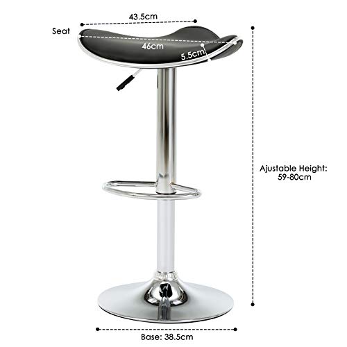 IntimaTe-WM-Heart-Lot-de-2-Tabourets-de-Bar-Rglable-en-Similicuir-Socle-et-Repose-Pieds-Chroms-Noir-0-0