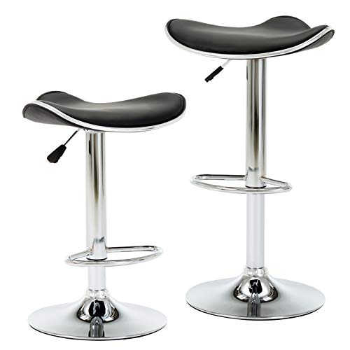 IntimaTe-WM-Heart-Lot-de-2-Tabourets-de-Bar-Rglable-en-Similicuir-Socle-et-Repose-Pieds-Chroms-Noir-0