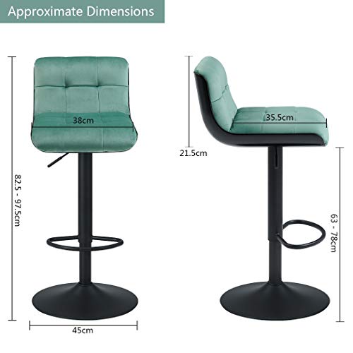 Duhome-Tabouret-de-Bar-Lot-de-2-en-Similicuir-Plastique-mlange-avec-Dossier-slection-de-Couleur--Hauteur-rglable-205-0-0