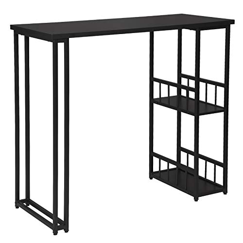 WOLTU-1467-Table-de-Bar-Table-de-Bistrot-Table-de-comptoir-avec-2-tablettes-Structure-en-mtal-Plateau-en-MDF120x50x105cm-0