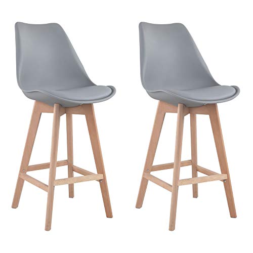 Happy-Garden-Lot-de-2-tabourets-scandinaves-Sven-Gris-avec-Coussin-0