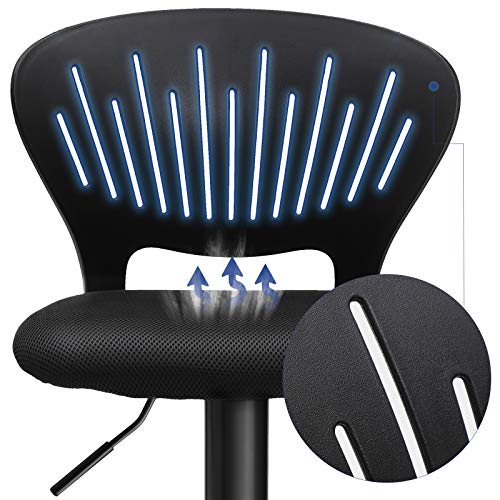 SONGMICS-Tabourets-de-Bar-Lot-de-2-Hauteur-rglable-Assise-rembourre-Dossier-en-Forme-de-Couronne-Tissu-Respirant-Pivotant-pour-Cuisine-Bar-Noir-LJB04BK-0-1