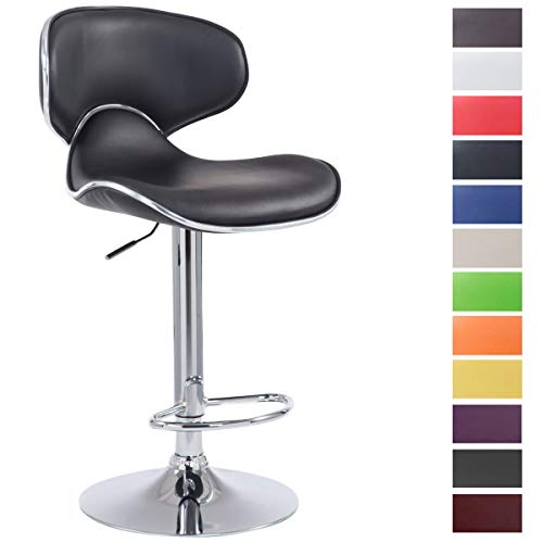 CLP-Tabouret-de-Bar-LAS-VEGAS-V2-Hauteur-Rglable-I-Tabouret-de-Bar-Confortable-avec-Dossier-et-Repose-pied-I-Chaise-Haute-de-Bar-Rembourre-Ergonomique-I-Couleur-0