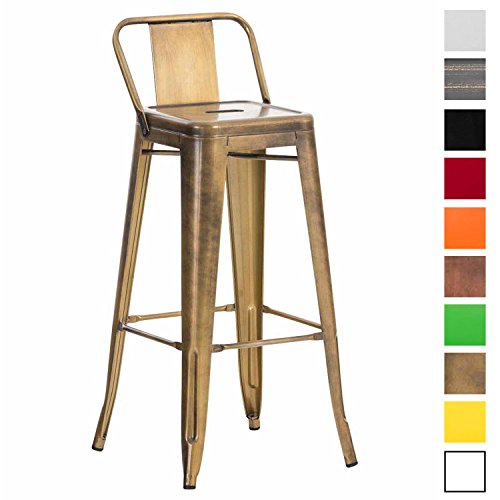 CLP-Tabouret-de-Bar-en-Mtal-Mason-Tabouret-de-Bar-Industriel-Dossier-et-Repose-Pied-Chaise-de-Cuisine-ou-Bar-Design-Confortable-Couleur-Or-0