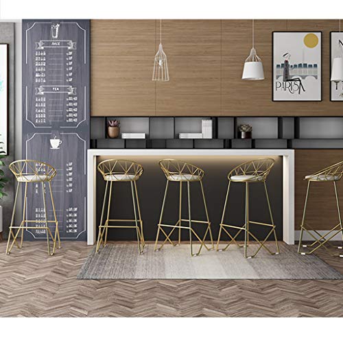 Gsej-Tabourets-Tabouret-de-Bar-en-Fer-forg-dor-Moderne-avec-Dossier-tabourets-Hauts-Chaise-de-Salle--Manger-Coussin-en-Cuir-Gris-de-Haute-qualit-Confortable-Convient--la-Cuisine-Bar-caf-2-0-0