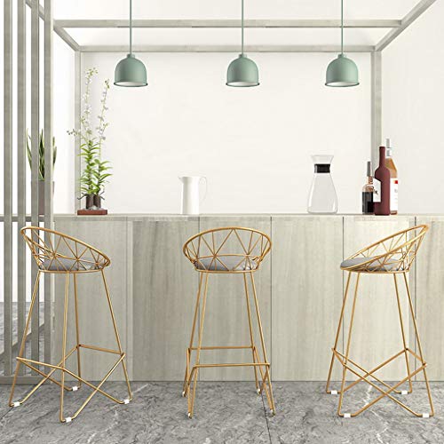 Gsej-Tabourets-Tabouret-de-Bar-en-Fer-forg-dor-Moderne-avec-Dossier-tabourets-Hauts-Chaise-de-Salle--Manger-Coussin-en-Cuir-Gris-de-Haute-qualit-Confortable-Convient--la-Cuisine-Bar-caf-2-0-2