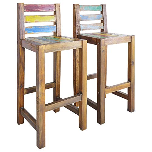 vidaXL-2x-Tabouret-de-Bar-Bois-Recycl-de-Bateau-Chaise-Cuisine-Meuble-de-Bar-0