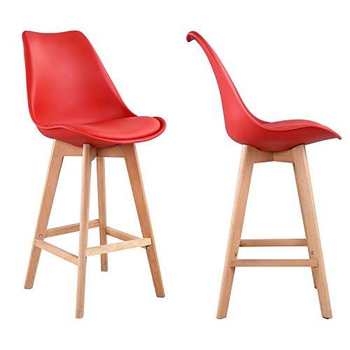 Happy-Garden-Lot-de-2-tabourets-scandinaves-Sven-Rouge-avec-Coussin-0-0