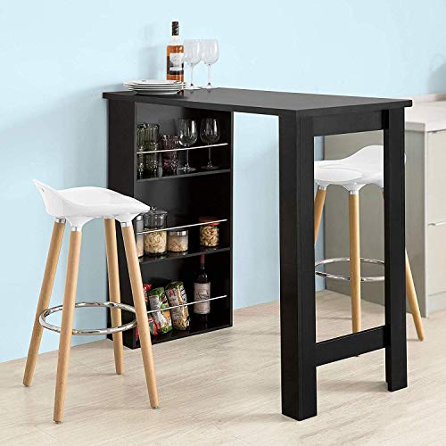 SoBuy-FWT17-Sch-Table-de-Bar-Mange-Debout-Table-Haute-de-Cuisine-avec-3-tagres-de-Rangement-Noir-Dimensions-112-x-106-x-57-cm-0-1
