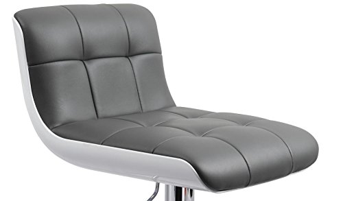 Duhome-0665-Lot-de-2-tabourets-de-Bar-en-Plastique-et-Cuir-synthtique--Hauteur-rglable-GrisBlanc-0-1