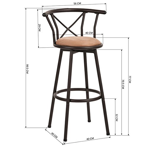 Homy-Casa-Lot-de-2-tabourets-de-Bar-industriels-de-Style-Chaise-Vintage-avec-Repose-Pieds-Design-en-Mousse-rembourre-de-29-Pouces-0-0