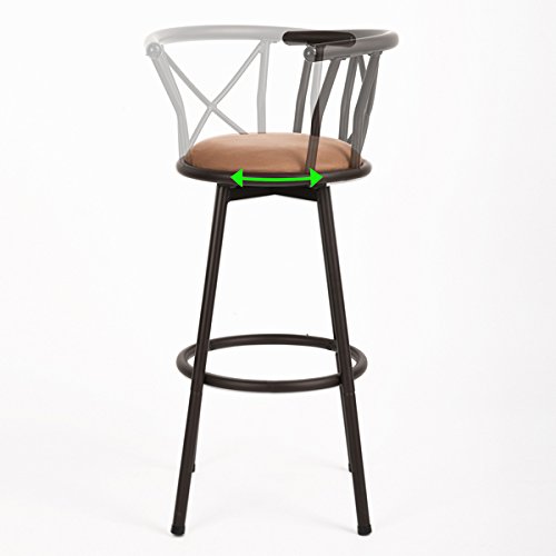 Homy-Casa-Lot-de-2-tabourets-de-Bar-industriels-de-Style-Chaise-Vintage-avec-Repose-Pieds-Design-en-Mousse-rembourre-de-29-Pouces-0-2