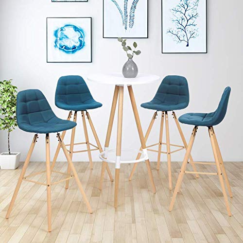 IDMarket-Lot-de-4-tabourets-de-Bar-Gaby-Bleus-en-Tissu-0-0