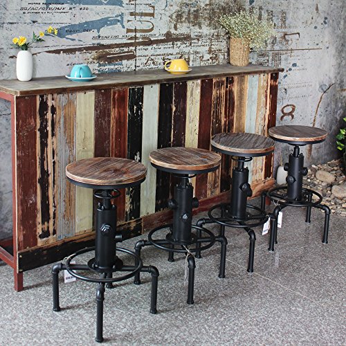 IKAYAA-4-Tabouret-de-Bar-Industriel-Vintage-en-Bois-Hauteur-Rglable-Bois-de-pin-Acier-Sige-Rond-0-2