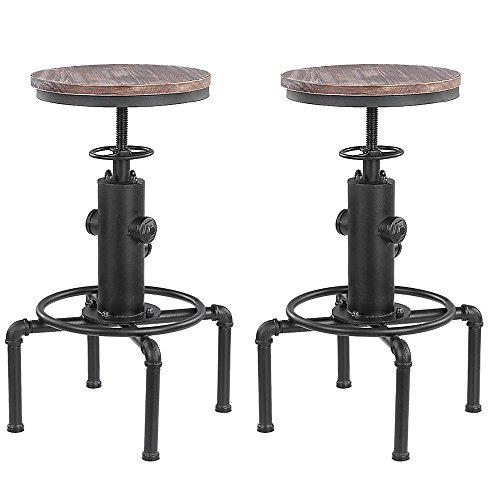 IKAYAA-Lot-de-2-Tabouret-de-Bar-de-Style-Industriel-Vintage-en-Bois-Hauteur-Rglable-Chaise-de-Salle--Manger-0