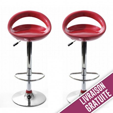 Inconnu-Tabouret-de-Bar-Snack-Rouge-Lot-de-2-0-0