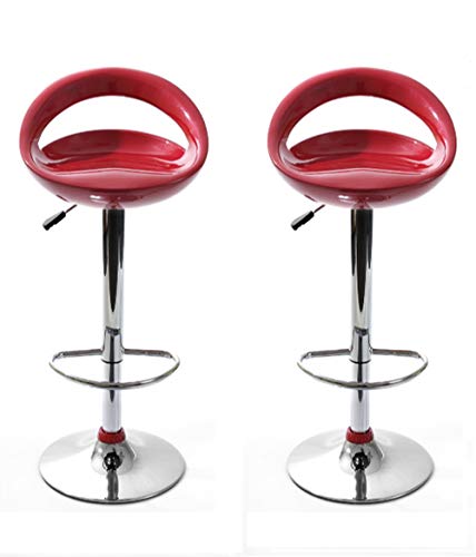 Inconnu-Tabouret-de-Bar-Snack-Rouge-Lot-de-2-0-1