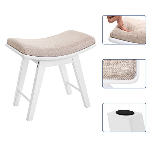 SONGMICS-Tabouret-de-Coiffeuse-Moderne-Pieds-en-hva-Tabouret-de-Maquillage-Coussin-Douillet-Assise-rembourre-et-incurve-Couleur-Blanche-RDS51W-0-2