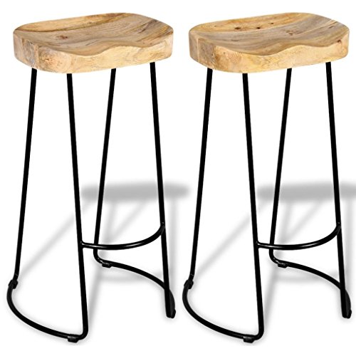 vidaXL-2X-Bois-de-Manguier-Massif-Tabouret-de-Bar-Gavin-Meuble-de-Bistrot-0-0