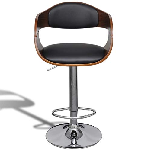 vidaXL-Bois-Courb-Tabouret-de-Bar-Cuir-Synthtique-Chaise-de-Bistrot-Pub-0-0