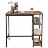 VASAGLE-Table-Haute-Table-de-Bar-Rectangulaire-avec-3-tagres-Structure-en-Fer-Stable-pour-Cuisine-Salle–Manger-109-x-60-x-100-cm-Montage-Facile-Marron-Rustique-LBT11X-0-0