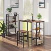 VASAGLE-Table-Haute-Table-de-Bar-Rectangulaire-avec-3-tagres-Structure-en-Fer-Stable-pour-Cuisine-Salle–Manger-109-x-60-x-100-cm-Montage-Facile-Marron-Rustique-LBT11X-0-2