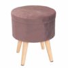 WOLTU-SH08serie2-Tabouret-Rond-Pouf-Coffre-de-Rangement-Repose-Piedssige-en-LinVelours-Pieds-en-Bois-Massif-0-2