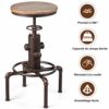 Costway-Tabouret-de-Bar-Industriel-Vintage-en-Bois-de-Pin-et-en-Fer-Hauteur-Rglable-Entre-595-75CM-Charge-Max-150-KG-avec-Repose-Pied-et-Sige-Rond–360-0-1 Costway-Tabouret-de-Bar-Industriel-Vintage-en-Bois-de-Pin-et-en-Fer-Hauteur-Rglable-Entre-595-75CM-Charge-Max-150-KG-avec-Repose-Pied-et-Sige-Rond–360-0-1