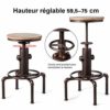 Costway-Tabouret-de-Bar-Industriel-Vintage-en-Bois-de-Pin-et-en-Fer-Hauteur-Rglable-Entre-595-75CM-Charge-Max-150-KG-avec-Repose-Pied-et-Sige-Rond–360-0-2 Costway-Tabouret-de-Bar-Industriel-Vintage-en-Bois-de-Pin-et-en-Fer-Hauteur-Rglable-Entre-595-75CM-Charge-Max-150-KG-avec-Repose-Pied-et-Sige-Rond–360-0-2