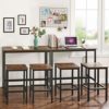 VASAGLE-Table-de-Bar-Table-Haute-Fine-Table-de-Cuisine-Table-de-Salle–Manger-avec-Cadre-mtallique-Robuste-100-x-40-x-90-cm-Montage-Facile-Style-Industriel-Marron-Rustique-et-Noir-LBT10X-0-1 VASAGLE-Table-de-Bar-Table-Haute-Fine-Table-de-Cuisine-Table-de-Salle–Manger-avec-Cadre-mtallique-Robuste-100-x-40-x-90-cm-Montage-Facile-Style-Industriel-Marron-Rustique-et-Noir-LBT10X-0-1