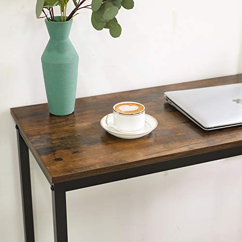 VASAGLE-Table-de-Bar-Table-Haute-Fine-Table-de-Cuisine-Table-de-Salle--Manger-avec-Cadre-mtallique-Robuste-100-x-40-x-90-cm-Montage-Facile-Style-Industriel-Marron-Rustique-et-Noir-LBT10X-0-2