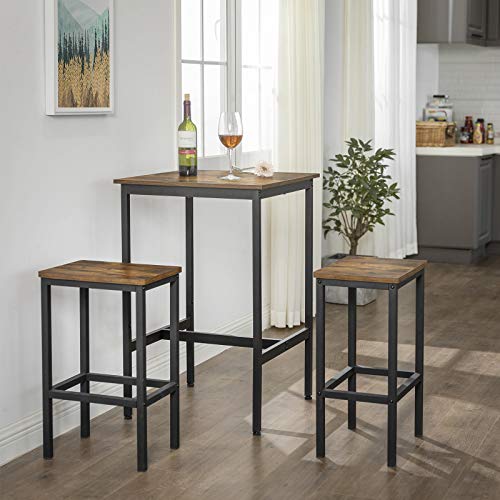 VASAGLE-Table-Haute-Table-de-Bar-carre-Cadre-en-Acier-Robuste-60-x-60-x-90-cm-Montage-Facile-pour-Cuisine-Salon-Style-Industriel-Marron-Rustique-et-Noir-LBT25X-0-0