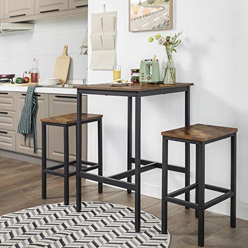 VASAGLE-Table-Haute-Table-de-Bar-carre-Cadre-en-Acier-Robuste-60-x-60-x-90-cm-Montage-Facile-pour-Cuisine-Salon-Style-Industriel-Marron-Rustique-et-Noir-LBT25X-0-1