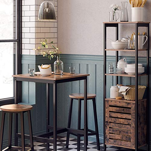 VASAGLE-Table-Haute-Table-de-Bar-carre-Cadre-en-Acier-Robuste-60-x-60-x-90-cm-Montage-Facile-pour-Cuisine-Salon-Style-Industriel-Marron-Rustique-et-Noir-LBT25X-0-2