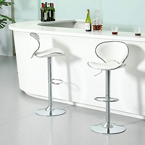 DICTAC-Pivotant-Tabouret-de-Bar-rglable-Tabouret-Bar-lot-2-Cuir-Blanc-Tabouret-de-Bar-Industriel-avec-Dossier-Cuisine-Tabouret-Bar-Rotatif-0-0
