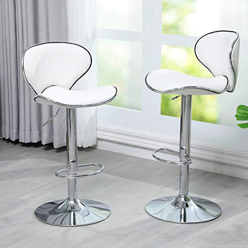 DICTAC-Pivotant-Tabouret-de-Bar-rglable-Tabouret-Bar-lot-2-Cuir-Blanc-Tabouret-de-Bar-Industriel-avec-Dossier-Cuisine-Tabouret-Bar-Rotatif-0