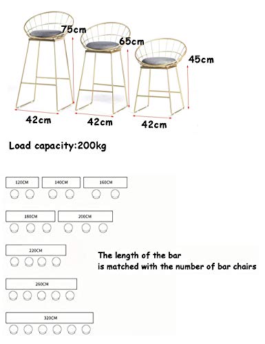 YLCJ-Tabouret-de-Bar-Moderne-65-75cm-Tabouret-Nordique-Chaise-Haute-Chaise-de-Salle--Manger-Chaise-avec-Assise-en-PU-Chaise-en-Fer-forg-avec-Pied-en-mtal-dor-Max-Charge-200kg-0-0